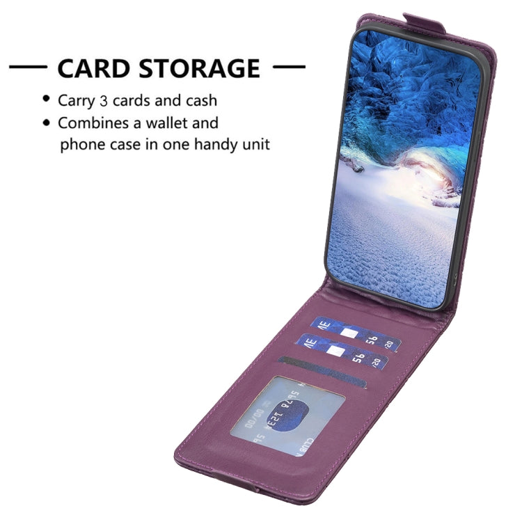 For iPhone 16 Pro Diamond Lattice Vertical Flip Leather Phone Case(Dark Purple) - iPhone 16 Pro Cases by buy2fix | Online Shopping UK | buy2fix