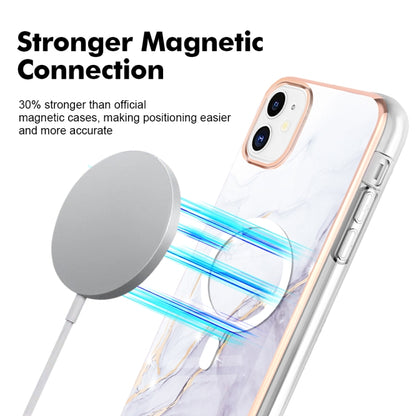 For iPhone 11 Marble Pattern Dual-side IMD Magsafe TPU Phone Case(White 006) - iPhone 11 Cases by buy2fix | Online Shopping UK | buy2fix