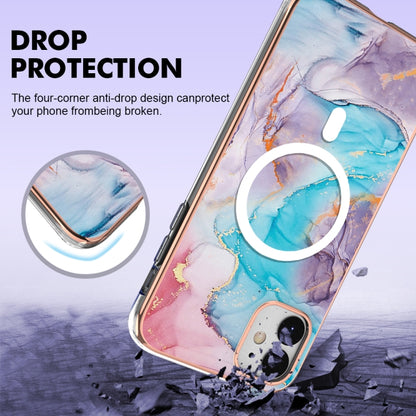 For iPhone 11 Marble Pattern Dual-side IMD Magsafe TPU Phone Case(Blue Marble) - iPhone 11 Cases by buy2fix | Online Shopping UK | buy2fix