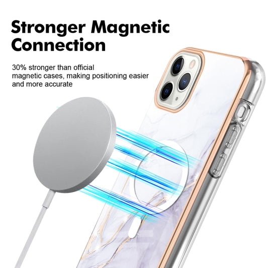 For iPhone 11 Pro Marble Pattern Dual-side IMD Magsafe TPU Phone Case(White 006) by buy2fix