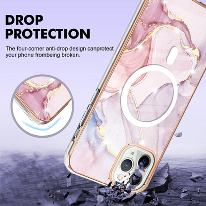 For iPhone 11 Pro Max Marble Pattern Dual-side IMD Magsafe TPU Phone Case(Rose Gold 005) - iPhone 11 Pro Max Cases by buy2fix | Online Shopping UK | buy2fix