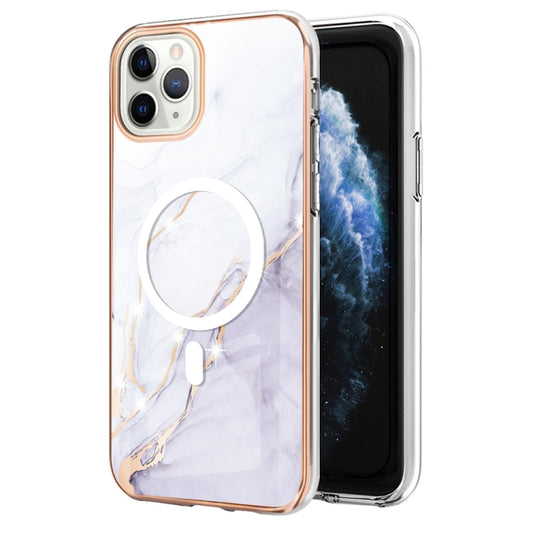 For iPhone 11 Pro Max Marble Pattern Dual-side IMD Magsafe TPU Phone Case(White 006) - iPhone 11 Pro Max Cases by buy2fix | Online Shopping UK | buy2fix