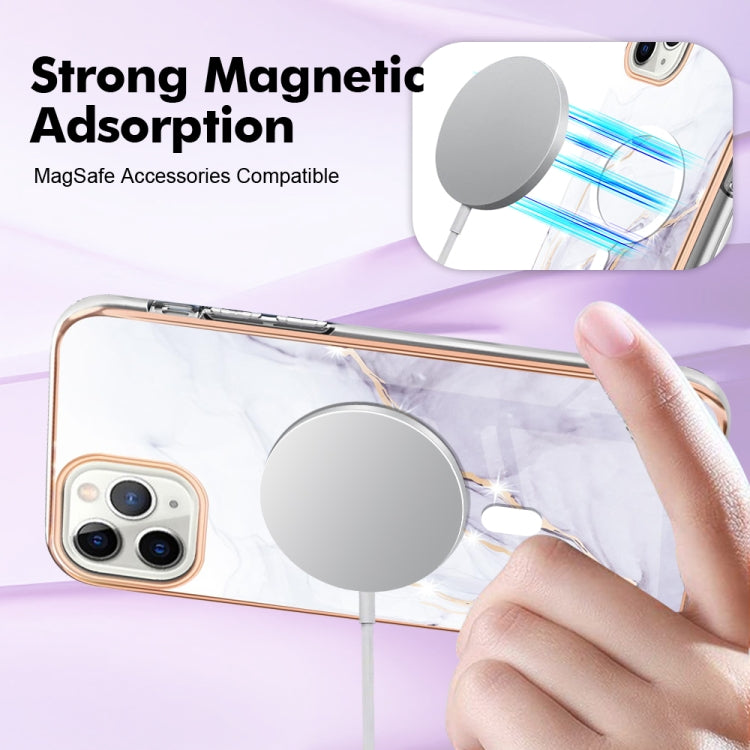 For iPhone 11 Pro Max Marble Pattern Dual-side IMD Magsafe TPU Phone Case(White 006) - iPhone 11 Pro Max Cases by buy2fix | Online Shopping UK | buy2fix