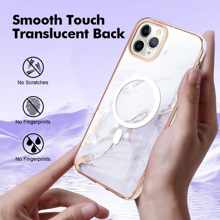 For iPhone 11 Pro Max Marble Pattern Dual-side IMD Magsafe TPU Phone Case(White 006) - iPhone 11 Pro Max Cases by buy2fix | Online Shopping UK | buy2fix