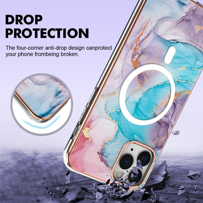 For iPhone 11 Pro Max Marble Pattern Dual-side IMD Magsafe TPU Phone Case(Blue Marble) - iPhone 11 Pro Max Cases by buy2fix | Online Shopping UK | buy2fix