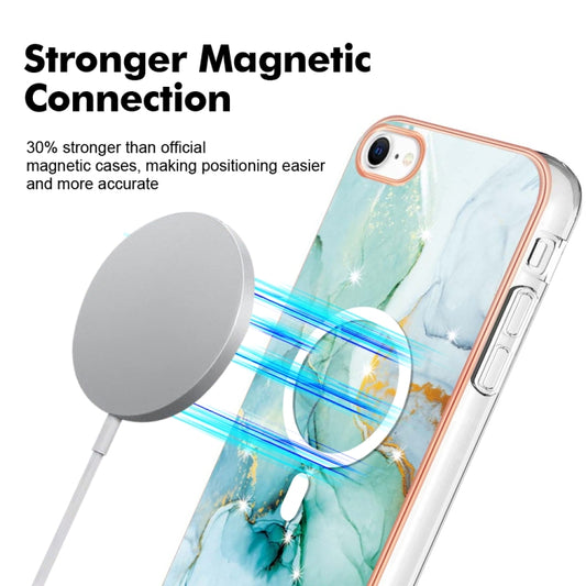 For iPhone 8 / SE 2022 / 2020 Marble Pattern Dual-side IMD Magsafe TPU Phone Case(Green 003) by buy2fix