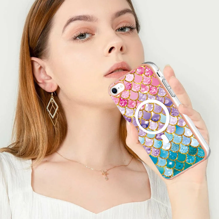 For iPhone 8 / SE 2022 / 2020 Marble Pattern Dual-side IMD Magsafe TPU Phone Case(Colorful Scales) - iPhone SE 2022 / 2020 / 8 / 7 Cases by buy2fix | Online Shopping UK | buy2fix