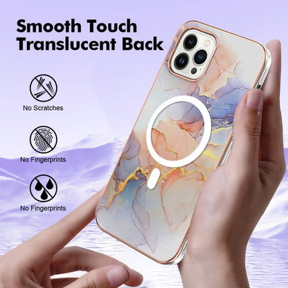 For iPhone 15 Pro Marble Pattern Dual-side IMD Magsafe TPU Phone Case(White Marble) - iPhone 15 Pro Cases by buy2fix | Online Shopping UK | buy2fix