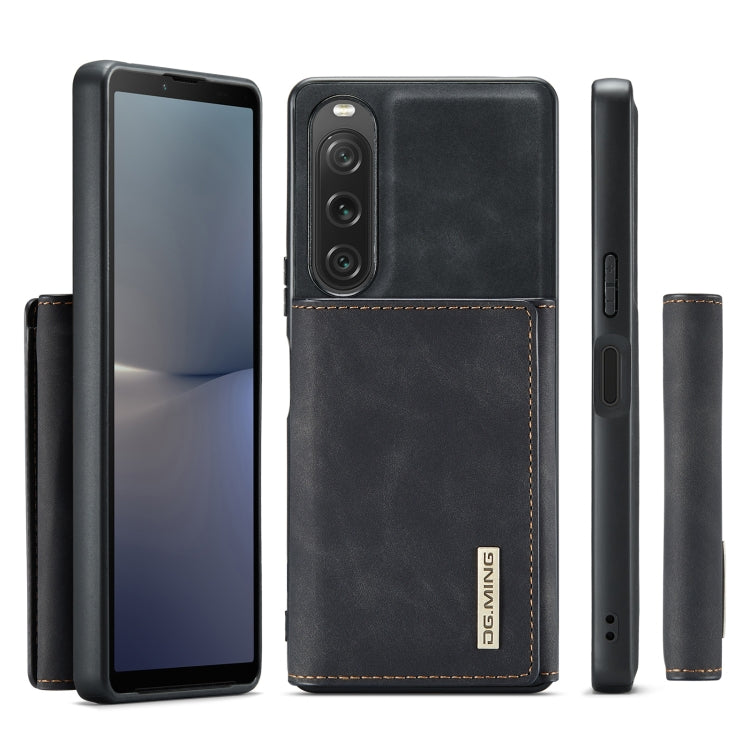 For Sony Xperia 10 V DG.MING M1 Series 3-Fold Multi Card Wallet + Magnetic Phone Case(Black) - Sony Cases by DG.MING | Online Shopping UK | buy2fix