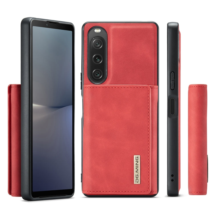 For Sony Xperia 10 V DG.MING M1 Series 3-Fold Multi Card Wallet + Magnetic Phone Case(Red) - Sony Cases by DG.MING | Online Shopping UK | buy2fix