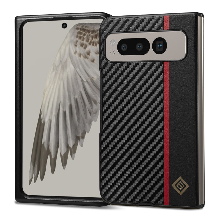 For Google Pixel Fold LC.IMEEKE 3 in 1 Carbon Fiber Texture Shockproof Phone Case(Black) - Google Cases by LC.IMEEKE | Online Shopping UK | buy2fix