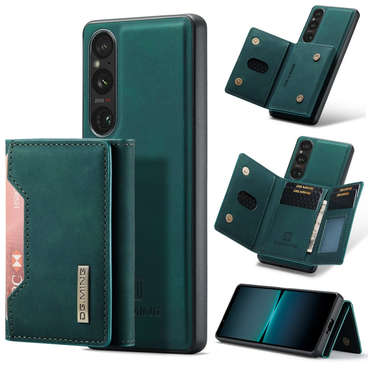 For Sony Xperia 1 V DG.MING M2 Series 3-Fold Multi Card Bag + Magnetic Phone Case(Green) - Sony Cases by DG.MING | Online Shopping UK | buy2fix