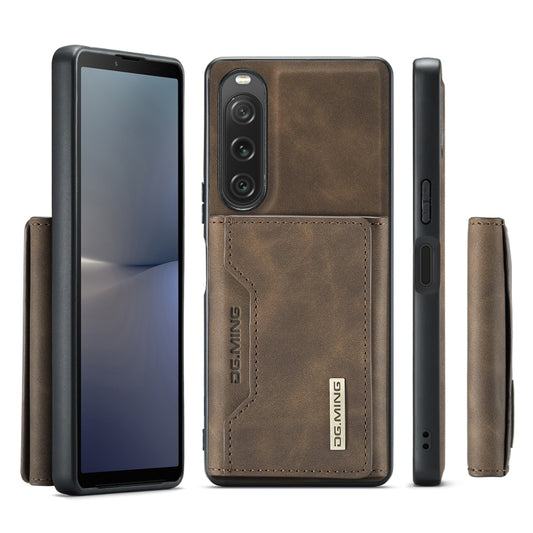 For Sony Xperia 10 V DG.MING M2 Series 3-Fold Multi Card Bag + Magnetic Phone Case(Coffee) by DG.MING