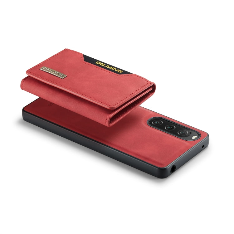 For Sony Xperia 10 V DG.MING M2 Series 3-Fold Multi Card Bag + Magnetic Phone Case(Red) - Sony Cases by DG.MING | Online Shopping UK | buy2fix