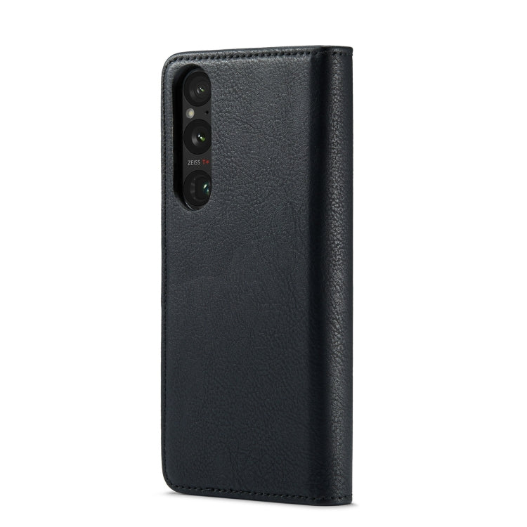 For Sony Xperia 1 V DG.MING Crazy Horse Texture Detachable Magnetic Leather Phone Case(Black) by DG.MING