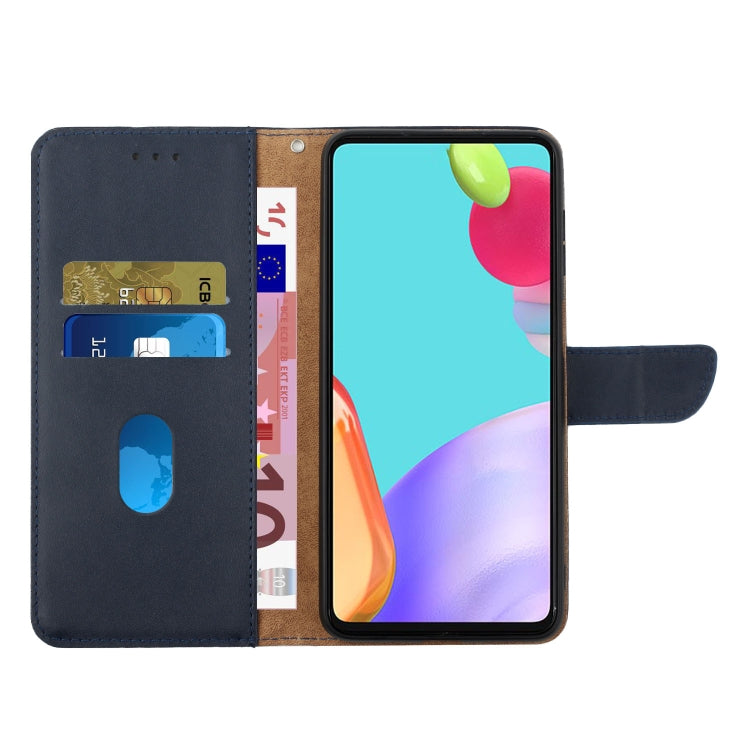 For OPPO Reno11 F 5G/F25 Pro 5G HT02 Genuine Leather Fingerprint-proof Flip Phone Case(Blue) - Reno11 F Cases by buy2fix | Online Shopping UK | buy2fix