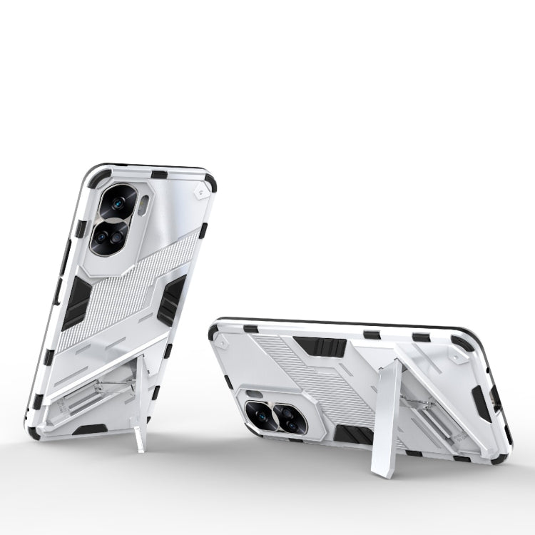 For Honor 90 Lite 5G Global Punk Armor 2 in 1 PC + TPU Phone Case with Holder(White) - Honor Cases by buy2fix | Online Shopping UK | buy2fix