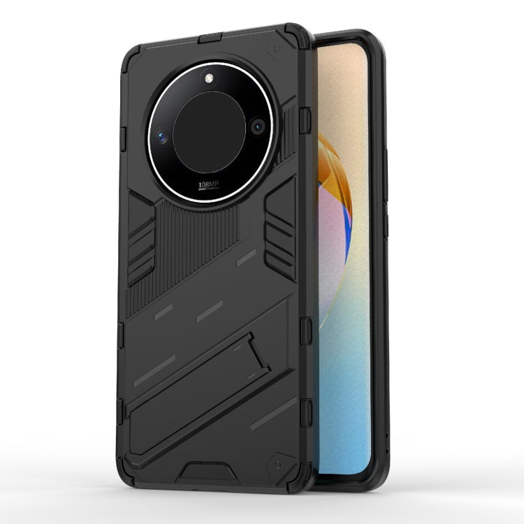 For Honor X50 5G Global / X9B Punk Armor 2 in 1 PC + TPU Phone Case with Holder(Black) by buy2fix