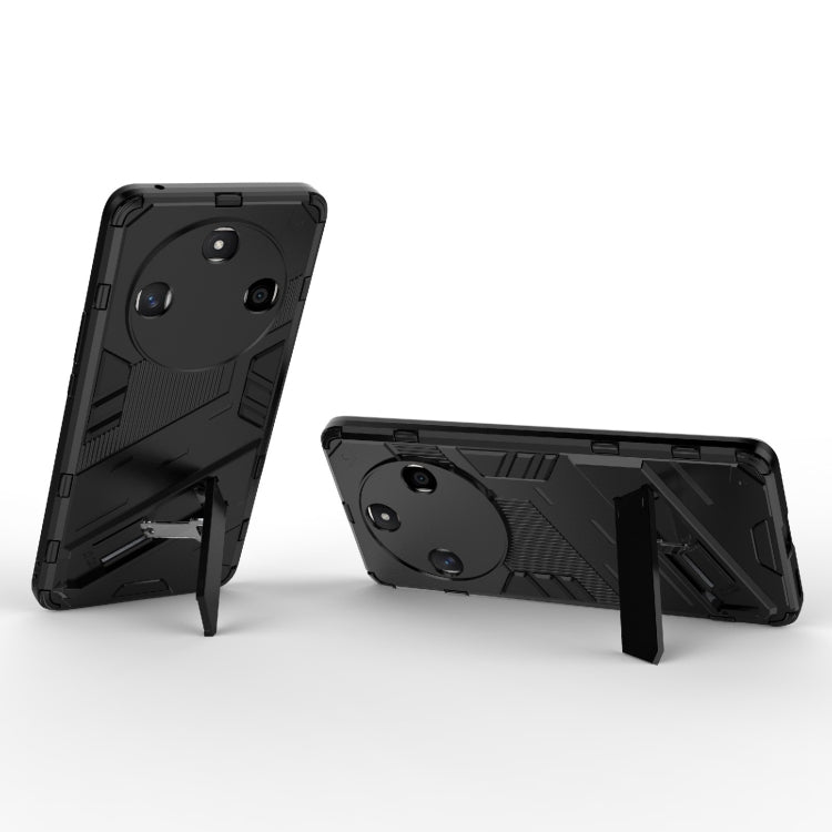 For Honor X50 5G Global / X9B Punk Armor 2 in 1 PC + TPU Phone Case with Holder(Black) by buy2fix