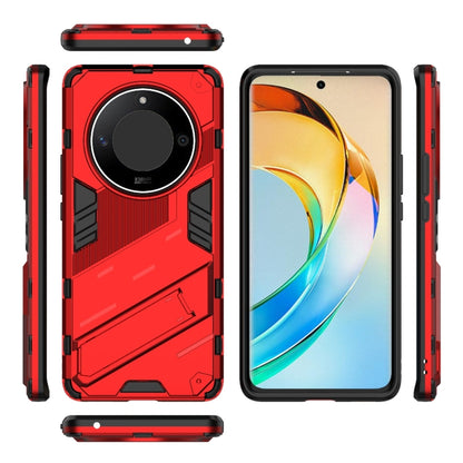 For Honor X50 5G Global / X9B Punk Armor 2 in 1 PC + TPU Phone Case with Holder(Red) - Honor Cases by buy2fix | Online Shopping UK | buy2fix