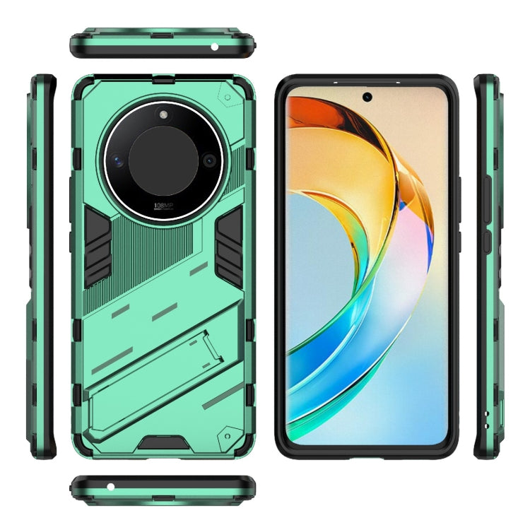 For Honor X50 5G Global / X9B Punk Armor 2 in 1 PC + TPU Phone Case with Holder(Green) - Honor Cases by buy2fix | Online Shopping UK | buy2fix