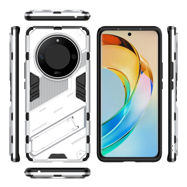 For Honor X50 5G Global / X9B Punk Armor 2 in 1 PC + TPU Phone Case with Holder(White) by buy2fix