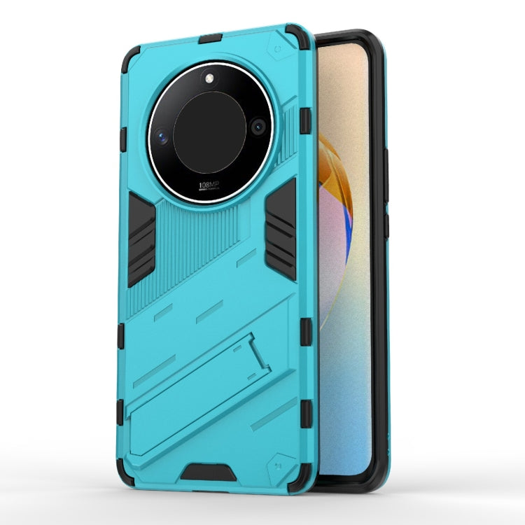 For Honor X50 5G Global / X9B Punk Armor 2 in 1 PC + TPU Phone Case with Holder(Blue) - Honor Cases by buy2fix | Online Shopping UK | buy2fix