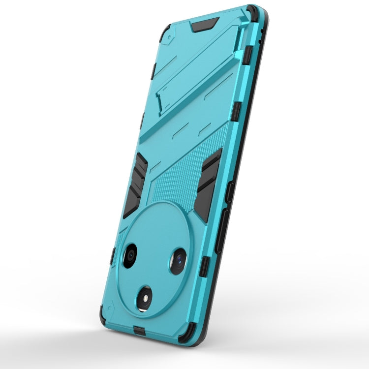 For Honor X50 5G Global / X9B Punk Armor 2 in 1 PC + TPU Phone Case with Holder(Blue) - Honor Cases by buy2fix | Online Shopping UK | buy2fix