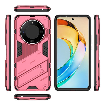 For Honor X50 5G Global / X9B Punk Armor 2 in 1 PC + TPU Phone Case with Holder(Light Red) - Honor Cases by buy2fix | Online Shopping UK | buy2fix