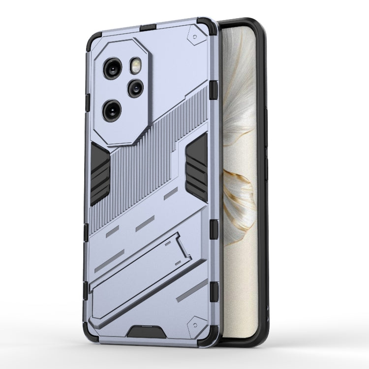 For Honor 100 Pro 5G Punk Armor 2 in 1 PC + TPU Phone Case with Holder(Grey) - Honor Cases by buy2fix | Online Shopping UK | buy2fix