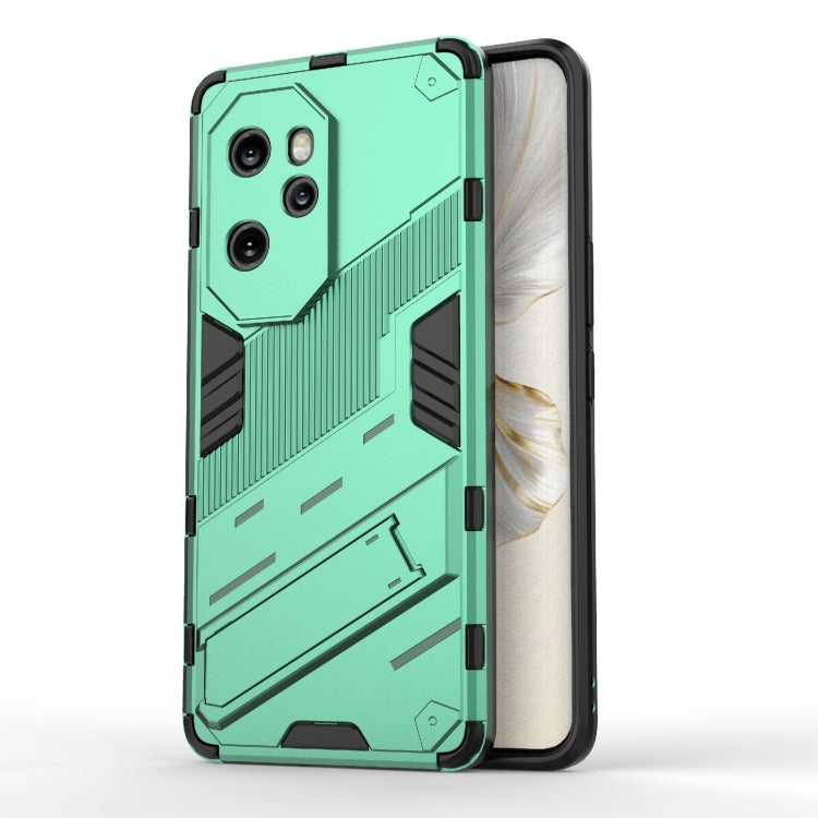 For Honor 100 Pro 5G Punk Armor 2 in 1 PC + TPU Phone Case with Holder(Green) - Honor Cases by buy2fix | Online Shopping UK | buy2fix