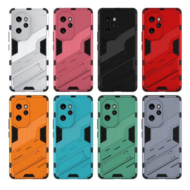 For Honor 100 Pro 5G Punk Armor 2 in 1 PC + TPU Phone Case with Holder(Orange) - Honor Cases by buy2fix | Online Shopping UK | buy2fix