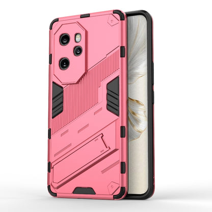 For Honor 100 Pro 5G Punk Armor 2 in 1 PC + TPU Phone Case with Holder(Light Red) - Honor Cases by buy2fix | Online Shopping UK | buy2fix