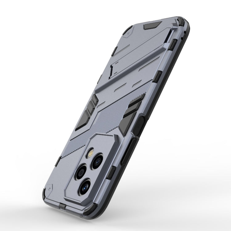 For Honor 200 Lite Global Punk Armor 2 in 1 PC + TPU Phone Case with Holder(Grey) - Honor Cases by buy2fix | Online Shopping UK | buy2fix