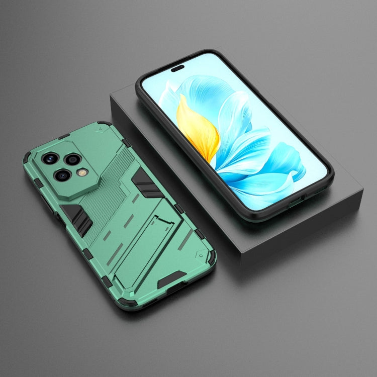 For Honor 200 Lite Global Punk Armor 2 in 1 PC + TPU Phone Case with Holder(Green) - Honor Cases by buy2fix | Online Shopping UK | buy2fix