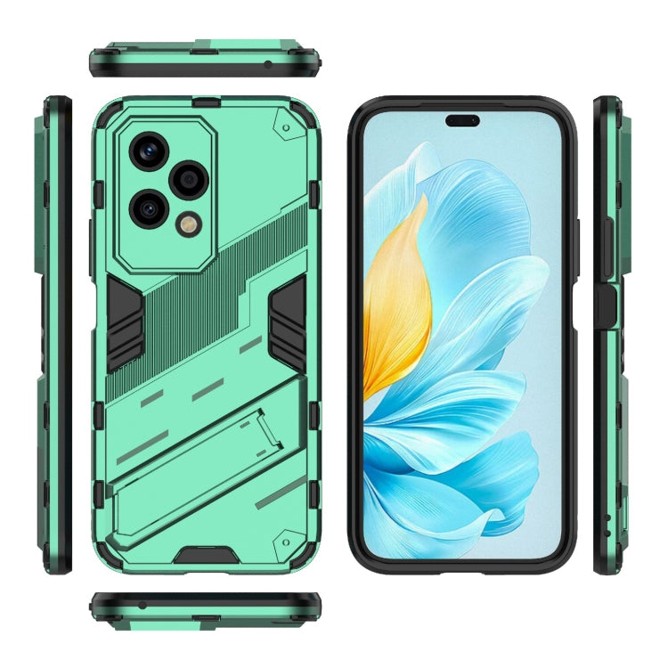 For Honor 200 Lite Global Punk Armor 2 in 1 PC + TPU Phone Case with Holder(Green) - Honor Cases by buy2fix | Online Shopping UK | buy2fix