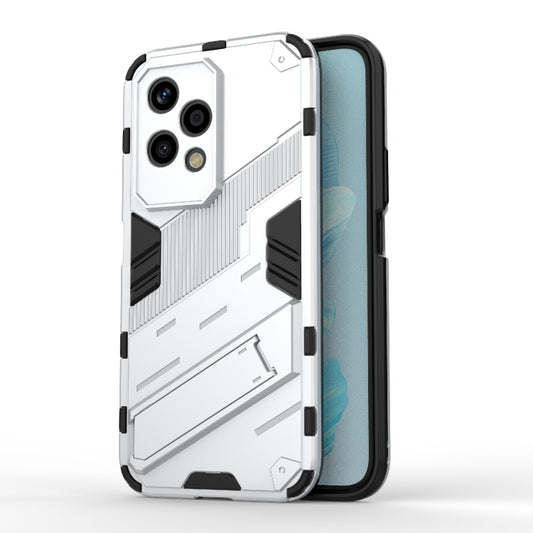 For Honor 200 Lite Global Punk Armor 2 in 1 PC + TPU Phone Case with Holder(White) - Honor Cases by buy2fix | Online Shopping UK | buy2fix