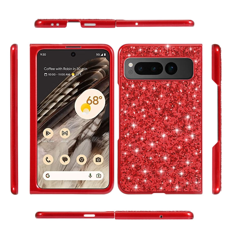 For Google Pixel Fold Glitter Powder Shockproof TPU Phone Case(Silver) - Google Cases by buy2fix | Online Shopping UK | buy2fix