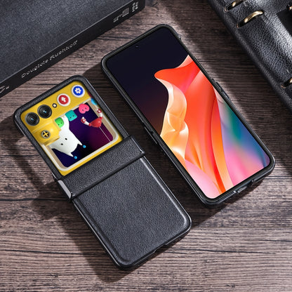 For Motorola Razr 50 Three-stage Folding Leather Texture Phone Case(Red) by buy2fix