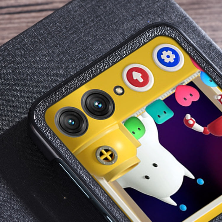 For Motorola Razr 40 Ultra Three-stage Folding Leather Texture Phone Case(Blue) by buy2fix