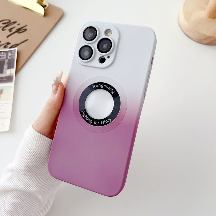 For iPhone 13 Pro Max Two-color Gradient MagSafe TPU Phone Case(White+Purple) by buy2fix