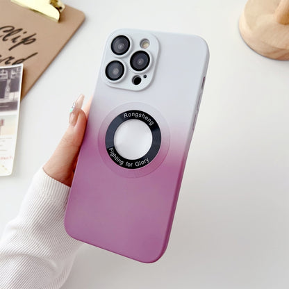 For iPhone 13 Pro Max Two-color Gradient MagSafe TPU Phone Case(White+Purple) by buy2fix