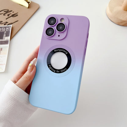 For iPhone 11 Pro Two-color Gradient MagSafe TPU Phone Case(Purple+Blue) by buy2fix