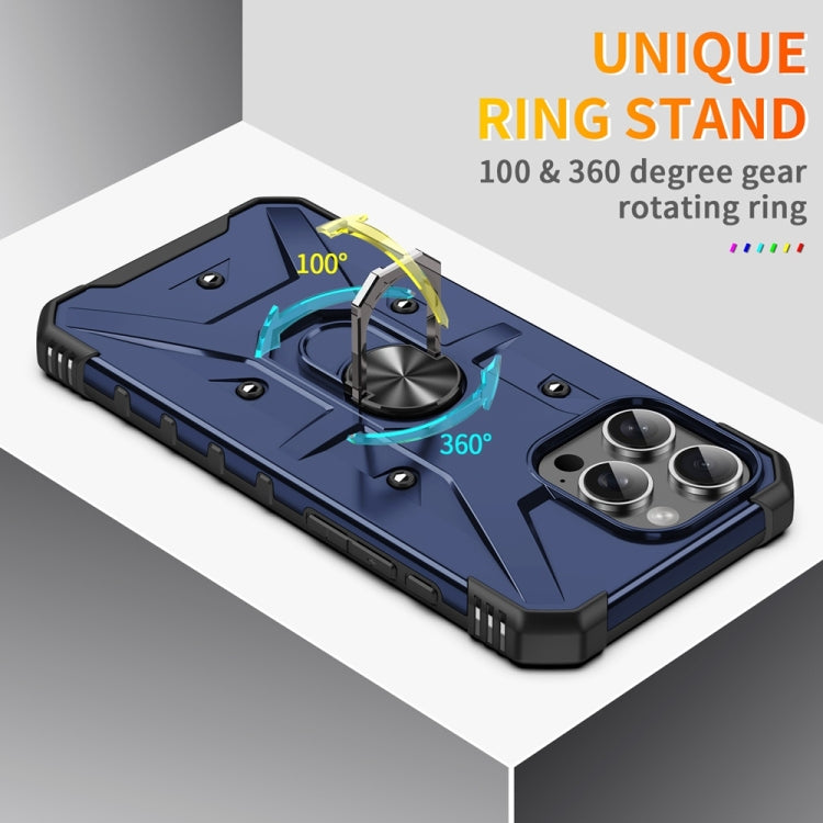 For iPhone 16 Pro Max Ring Holder Phone Case(Blue) - iPhone 16 Pro Max Cases by buy2fix | Online Shopping UK | buy2fix