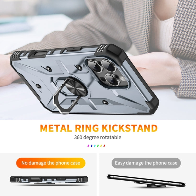 For iPhone 16 Pro Ring Holder Phone Case(Grey) - iPhone 16 Pro Cases by buy2fix | Online Shopping UK | buy2fix