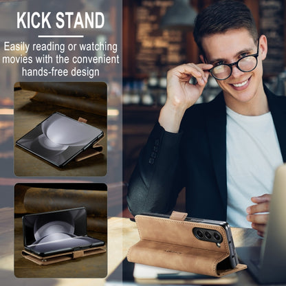 For Samsung Galaxy Z Fold5 CaseMe-013 Multifunctional Retro Frosted Leather Phone Case(Brown) by CaseMe