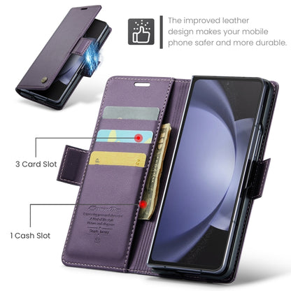 For Samsung Galaxy Z Fold5 CaseMe 023 Butterfly Buckle Litchi Texture RFID Anti-theft Leather Phone Case(Pearly Purple) - Galaxy Z Fold5 Cases by CaseMe | Online Shopping UK | buy2fix