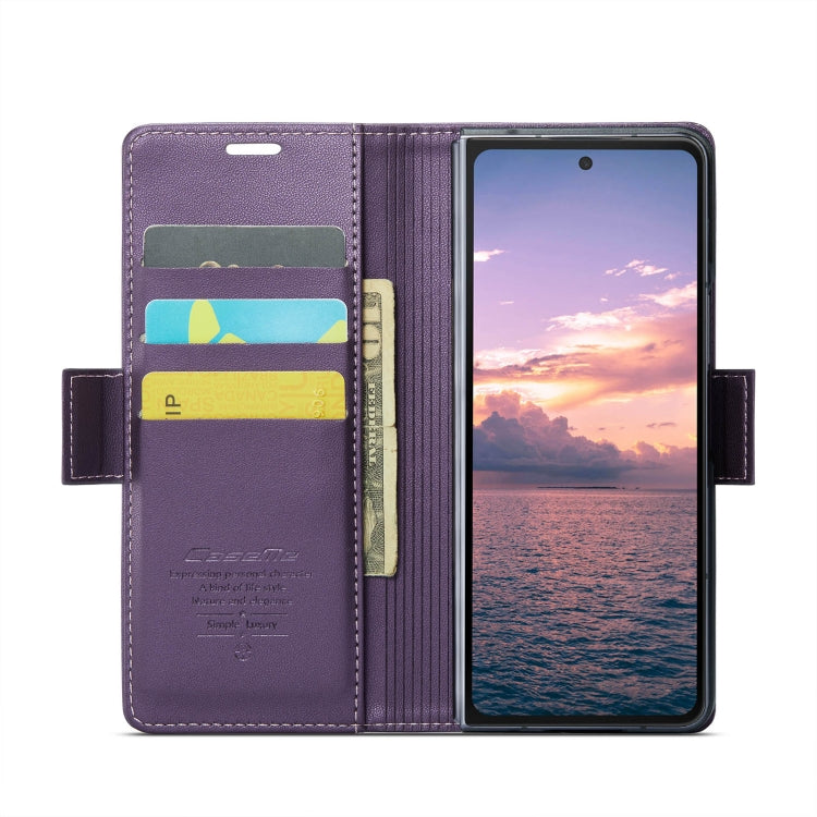 For Samsung Galaxy Z Fold6 5G CaseMe 023 Butterfly Buckle Litchi Texture RFID Anti-theft Leather Phone Case(Pearly Purple) - Galaxy Z Fold6 5G Cases by CaseMe | Online Shopping UK | buy2fix