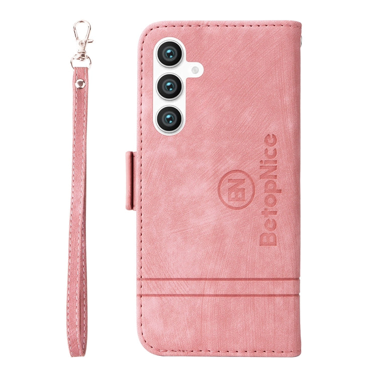 For Samsung Galaxy S23 FE 5G BETOPNICE Dual-side Buckle Leather Phone Case(Pink) - Galaxy S23 FE 5G Cases by BETOPNICE | Online Shopping UK | buy2fix