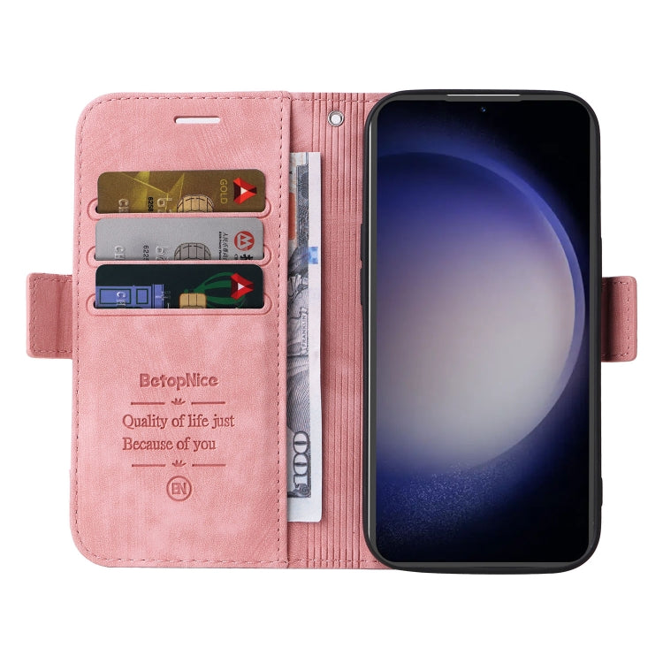 For Samsung Galaxy S23 FE 5G BETOPNICE Dual-side Buckle Leather Phone Case(Pink) - Galaxy S23 FE 5G Cases by BETOPNICE | Online Shopping UK | buy2fix